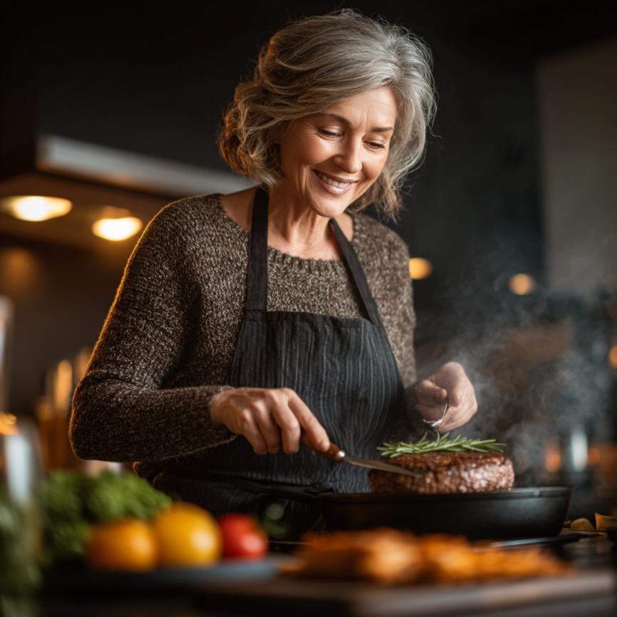 Szakértő táplálkozási tanácsadó idős ügyféllel